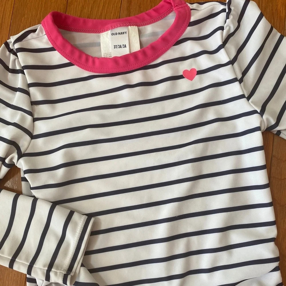Girls pink and blue swim top